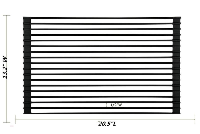 Ahyuan Large Roll up Dish Drying Rack Foldable Dish Rack Over Sink Dish Drainer Roll-up Sink Drying Rack Full Silicone Coated Stainless Still Dish Drying Rack (Matte Black, 20.5''X13.13'') - Image 3